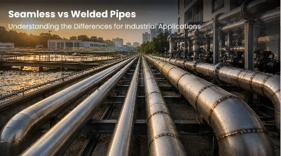 Seamless vs Welded Pipes comparison showing manufacturing methods and industrial applications
